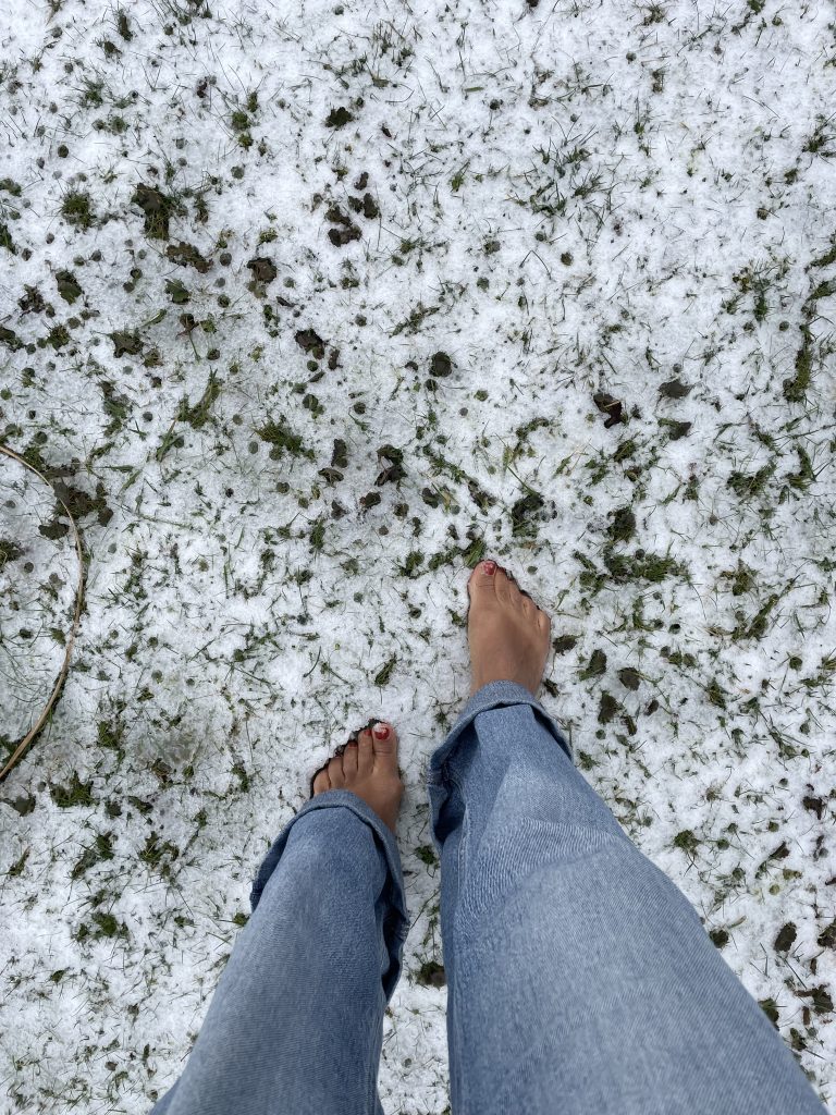 Barfuß im Schnee