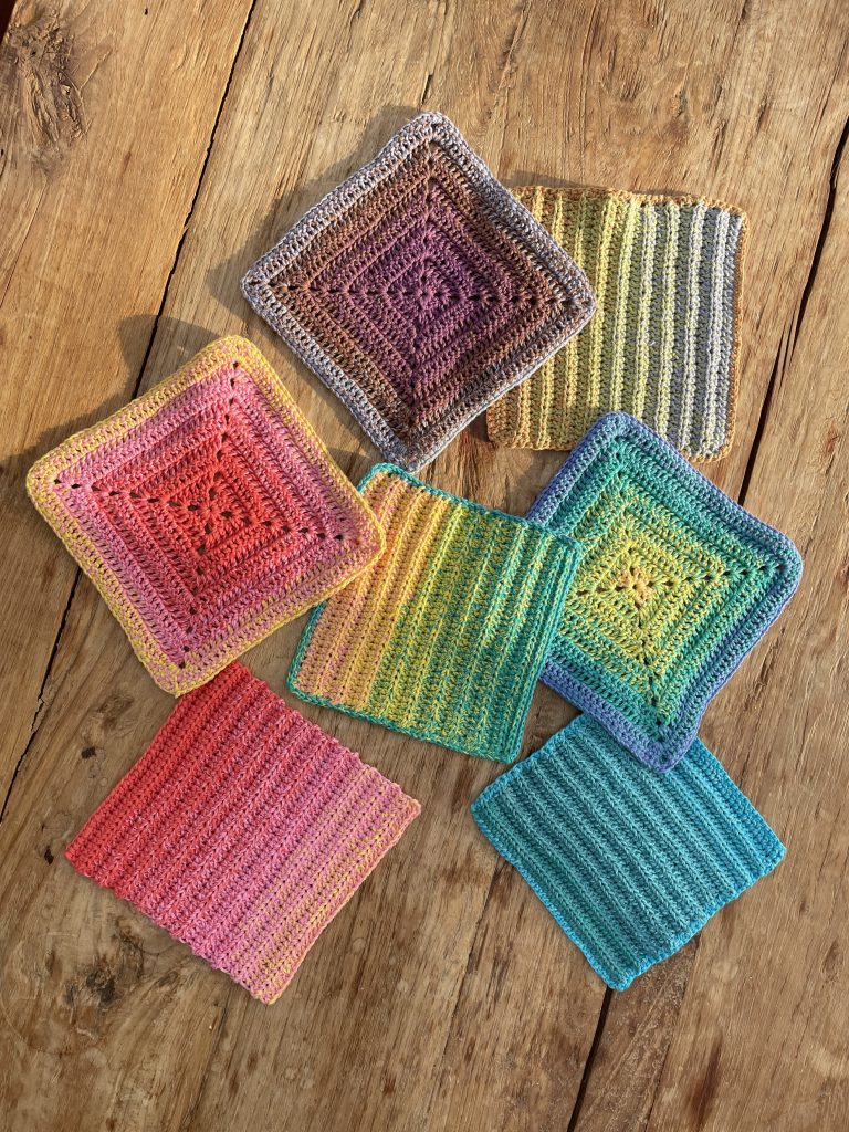 bunte gehäkelt Spüllappen