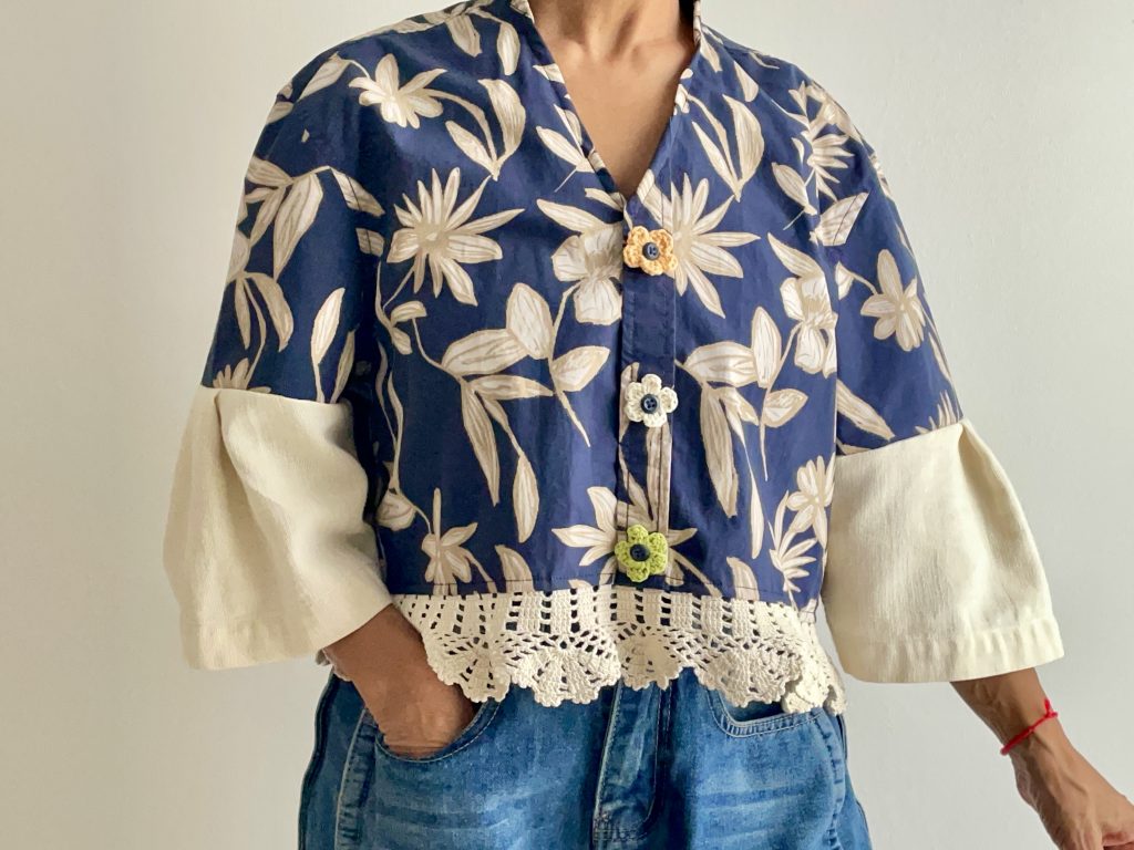 Upcycling Bluse aus 2 Herrenhemden