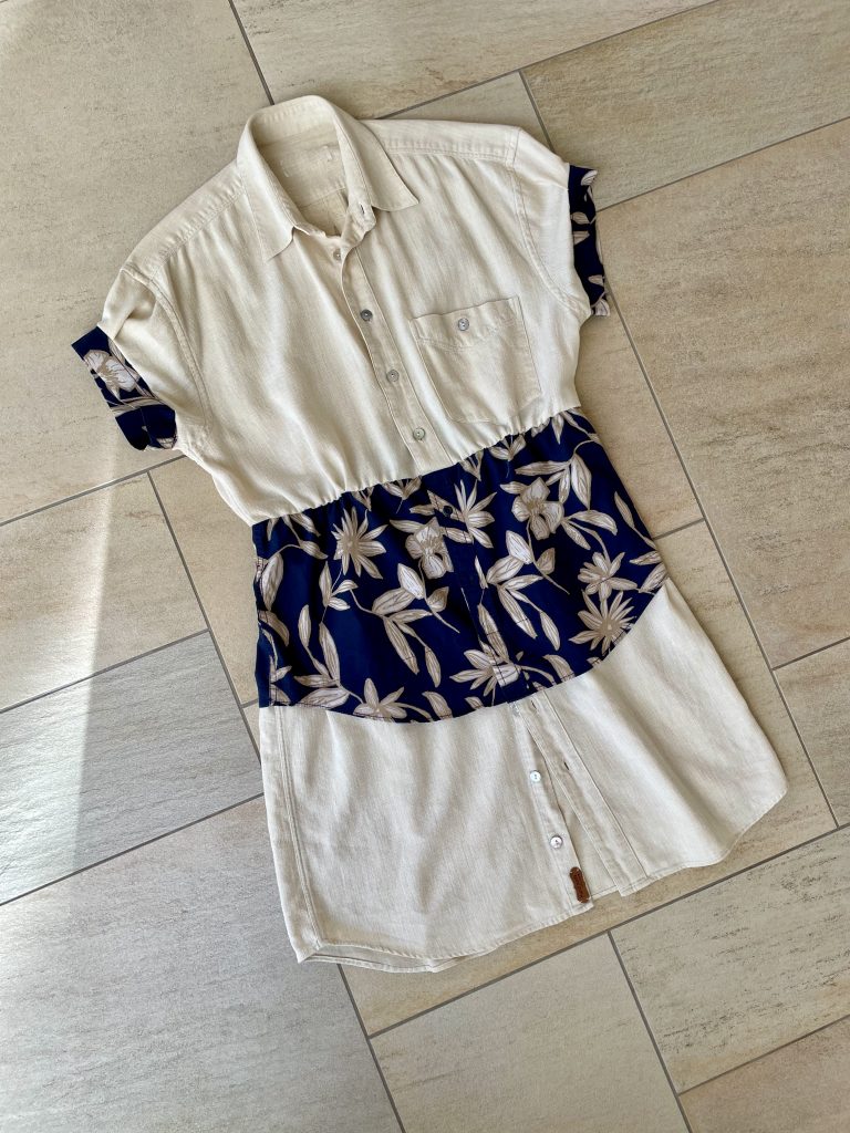 Upcycling Kleid aus Herrenhemden nähen Schritt für Schritt